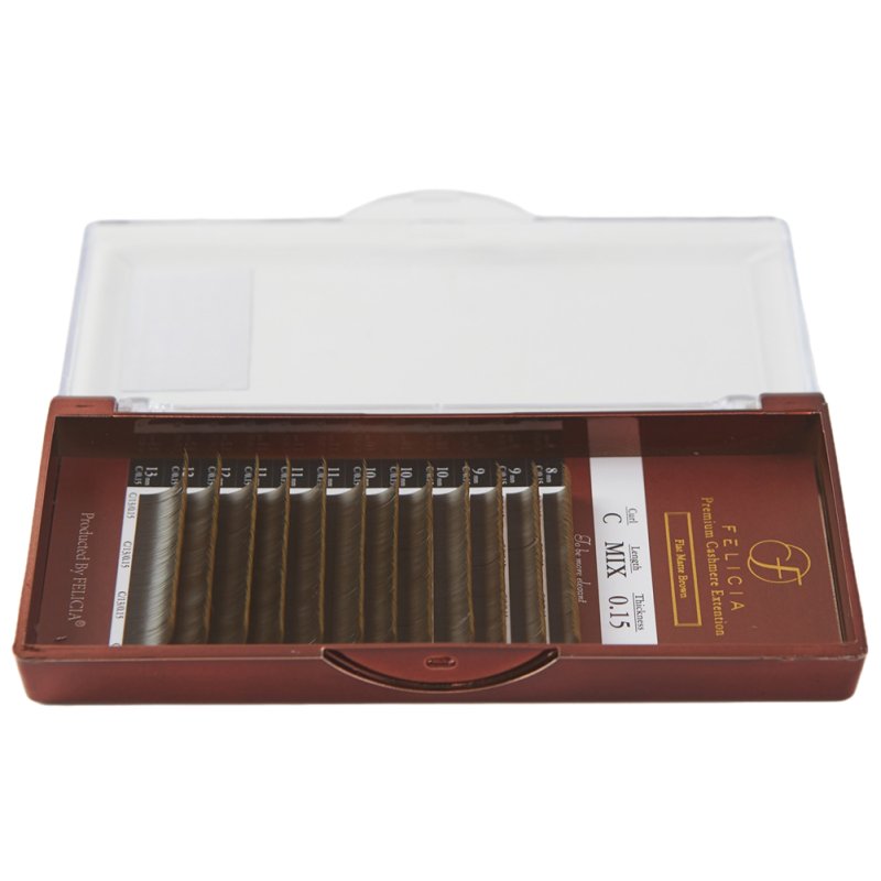 ASH BROWN FLAT EYELASH EXTENSION -124-124